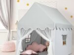 Children's Playhouse Play Tent Cotton Princess Style Hut Gray