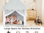 Children's Playhouse Play Tent Cotton Princess Style Hut Gray