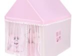 Children's Playhouse Play Tent Castle Wooden Frame Cotton Cover Pink