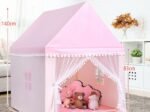 Children's Playhouse Play Tent Castle Wooden Frame Cotton Cover Pink
