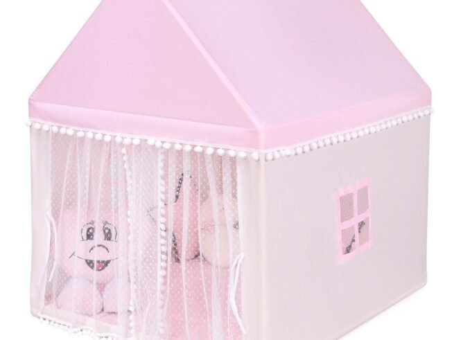 Children's Playhouse Play Tent Castle Wooden Frame Cotton Cover Pink