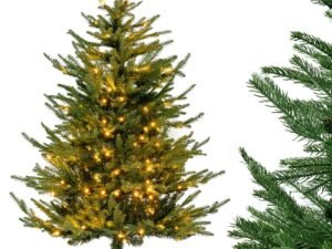 Artificial Christmas Tree Hinged 136cm 386 Branch Tips in PE PVC LED Lights