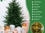 Artificial Christmas Tree Hinged 136cm 386 Branch Tips in PE PVC LED Lights