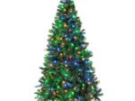 Pre-Lit Christmas Tree 215cm Multi-Color Led Lights Metal Stand