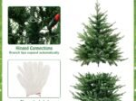 Artificial Christmas Tree Hinged 136cm 386 Branch Tips in PE PVC LED Lights