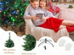 Pre-Lit Christmas Tree 215cm Multi-Color Led Lights Metal Stand