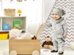 2 in 1 Baby Push Walker Wooden Trolley Walking Cart with Toy Storage