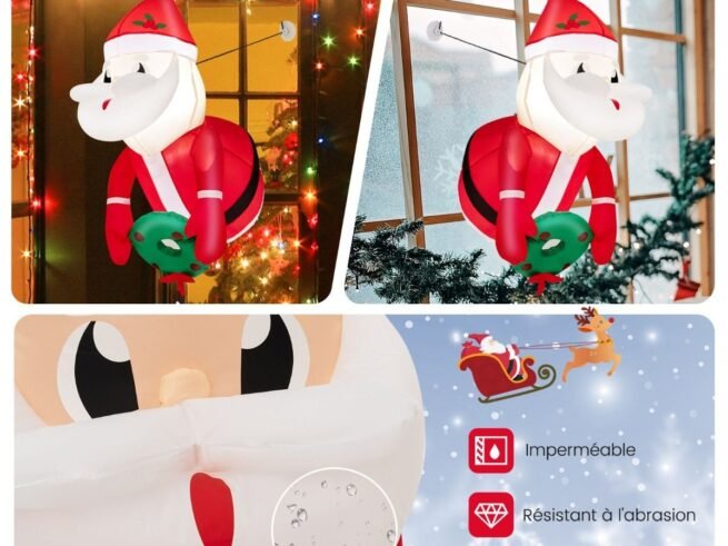 Inflatable Santa Claus Christmas Decoration LED Lights 100cm