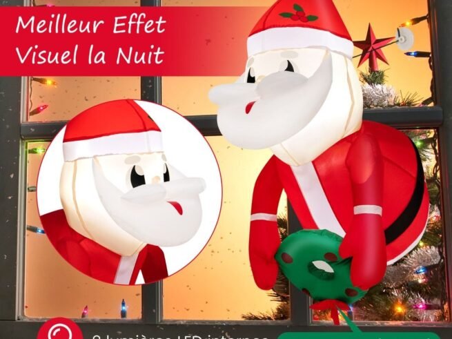 Inflatable Santa Claus Christmas Decoration LED Lights 100cm
