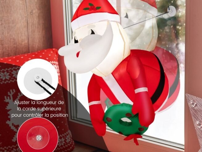 Inflatable Santa Claus Christmas Decoration LED Lights 100cm