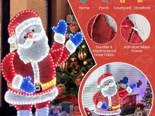 Lighted Santa Claus Christmas Decoration 125cm 381 LED Lights