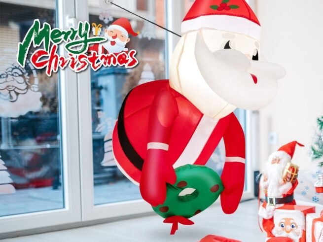 Inflatable Santa Claus Christmas Decoration LED Lights 100cm