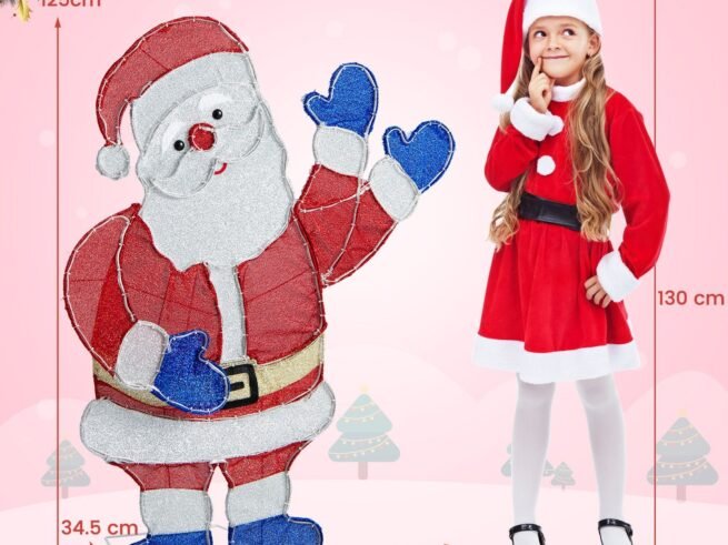 Lighted Santa Claus Christmas Decoration 125cm 381 LED Lights