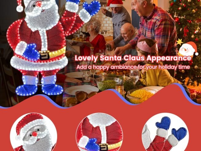 Lighted Santa Claus Christmas Decoration 125cm 381 LED Lights