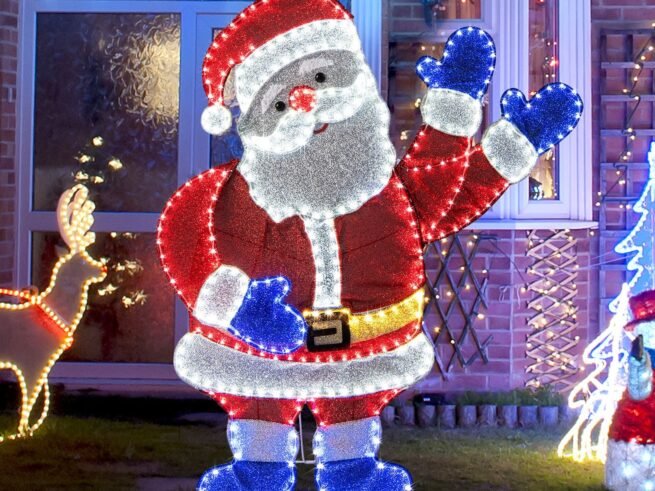 Lighted Santa Claus Christmas Decoration 125cm 381 LED Lights