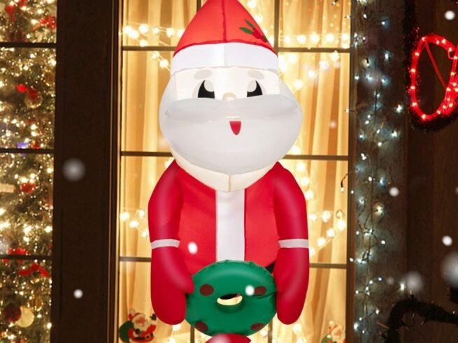 Inflatable Santa Claus Christmas Decoration LED Lights 100cm