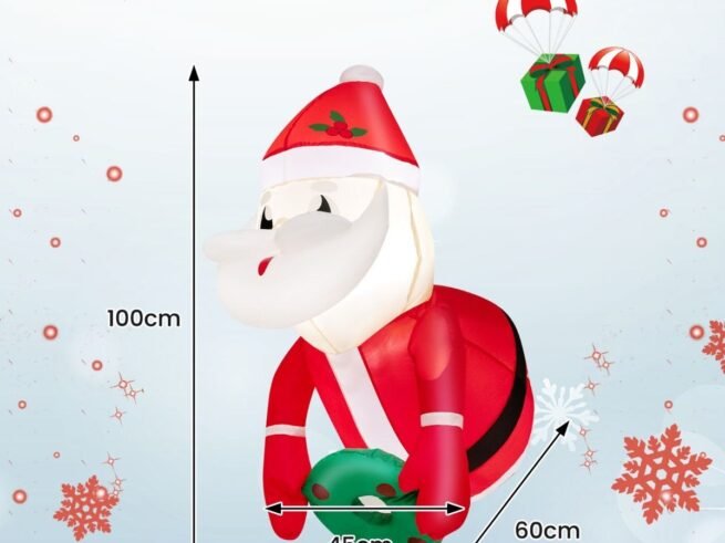 Inflatable Santa Claus Christmas Decoration LED Lights 100cm