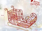Santa Sleigh Christmas Decoration Metal Large Loading Space for Gift