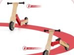 Scooter for Children 2 in 1 Adjusted to Balance Bike Removable Seat Wooden Frame