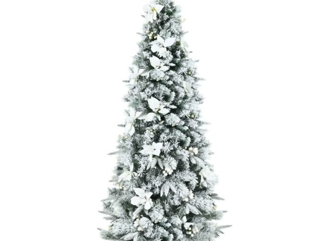 Snowy Christmas Tree Longiline 150 cm Metal Stand Decoartion