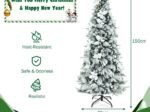 Snowy Christmas Tree Longiline 150 cm Metal Stand Decoartion