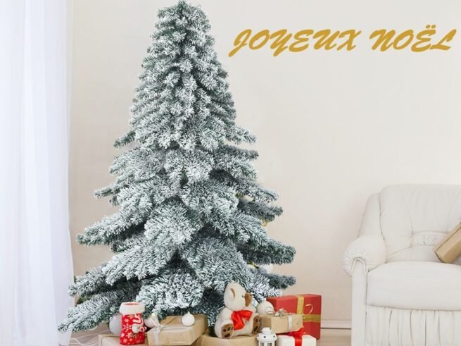 Artificial Snowflake Christmas Tree 180cm Hinges Foldable Metal Stand