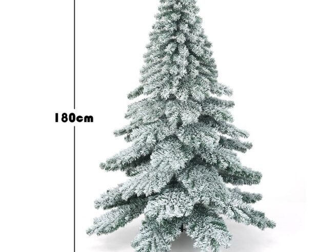 Artificial Snowflake Christmas Tree 180cm Hinges Foldable Metal Stand