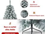 Artificial Snowflake Christmas Tree 180cm Hinges Foldable Metal Stand