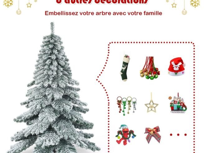 Artificial Snowflake Christmas Tree 180cm Hinges Foldable Metal Stand