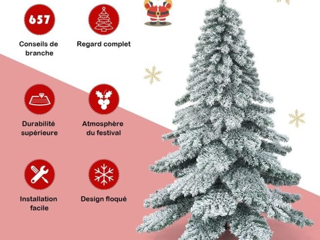 Artificial Snowflake Christmas Tree 180cm Hinges Foldable Metal Stand