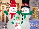 Inflatable Snowman Family Christmas Decoration with LED Lights 175cm