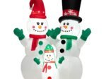 Inflatable Snowman Family Christmas Decoration with LED Lights 175cm