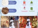 Christmas Ornament Snowman with Red Birds Pre-Lit LED Lights 127cm