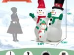 Inflatable Snowman Family Christmas Decoration with LED Lights 175cm