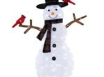 Christmas Ornament Snowman with Red Birds Pre-Lit LED Lights 127cm