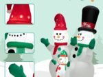 Inflatable Snowman Family Christmas Decoration with LED Lights 175cm