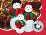 Inflatable Snowman Family Christmas Decoration with LED Lights 200cm