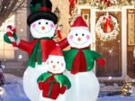 Inflatable Snowman Family Christmas Decoration with LED Lights 200cm