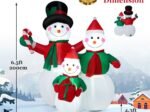Inflatable Snowman Family Christmas Decoration with LED Lights 200cm