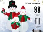Inflatable Snowman Family Christmas Decoration with LED Lights 200cm