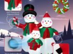Inflatable Snowman Family Christmas Decoration with LED Lights 200cm