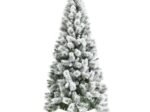 Artificial Snowy Christmas Tree 180 cm Longiform 570 Branches Metal Stand