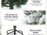 Artificial Snowy Christmas Tree 180 cm Longiform 570 Branches Metal Stand