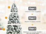 Artificial Snowy Christmas Tree 180 cm Longiform 570 Branches Metal Stand
