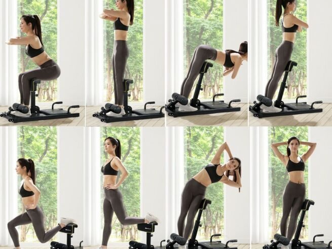 8-in-1 Squat Machine Gym Fitness Equipment 9 Height Load 120KG