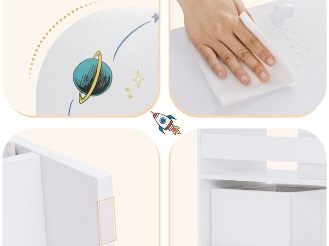 Kids Storage Unit for Toys and Books with 2 Drawers in Aviation Theme