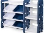 Storage Unit for Books and Toys with Bookcase - 6 Bins + 3 Rounded Corner Tiers