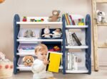 Storage Unit for Books and Toys with Bookcase - 6 Bins + 3 Rounded Corner Tiers