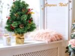 Mini Artificial Table Christmas Tree 60CM 34 Branches Burlap