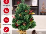 Mini Artificial Table Christmas Tree 60CM 34 Branches Burlap